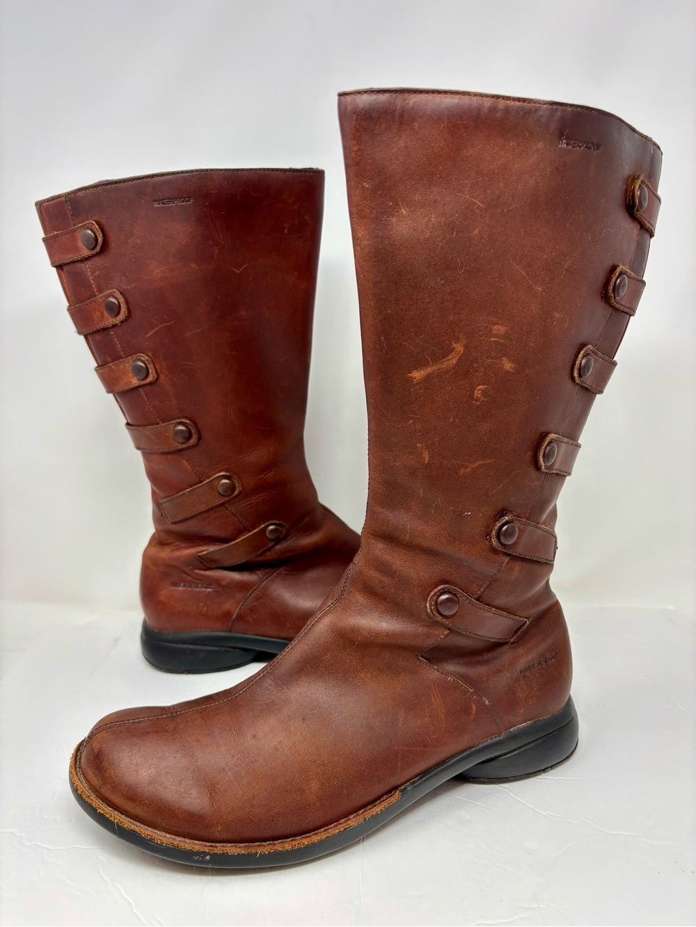 Merrell Tetra Launch Cherry Brown Leather Waterproof Boots Women’s Sz 9.5 J40098
